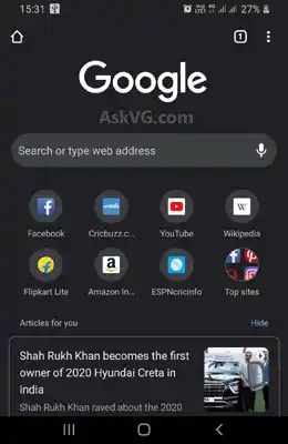 How to set a start page on Chrome for Android